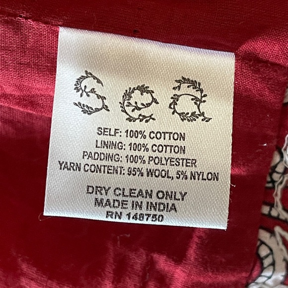 Sea New York Red Paisley Quilted Look Cropped Jacket Artsy Whimsical Chic Small - Picture 8 of 8